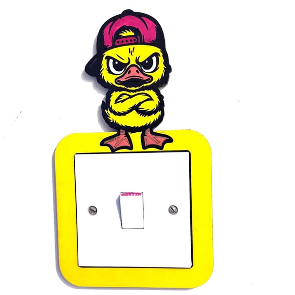 Angry Duck Light Switch Surround - Kids Gamer Room Wall Decor