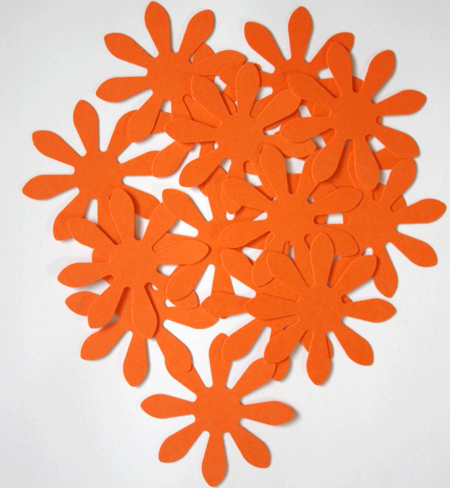 Orange Large Daisy Paper Shapes (pack of 15 flowers)