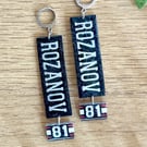 Rozanov 81 Hockey Jersey Earrings - Sports Romance Book Inspired Huggie Hoops