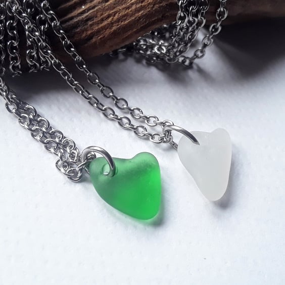Heart-Shaped Seaglass Pendant 