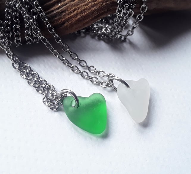 sea glass heart on Folksy