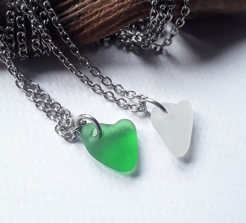 Heart-Shaped Seaglass Pendant 