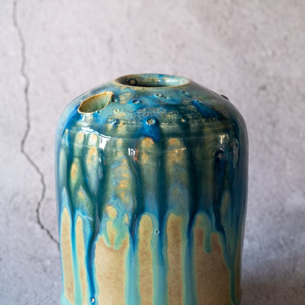 Ikebana style vase, handmade pottery.