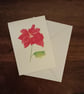 Poinsettia red Christmas flower handmade  card - Image 1