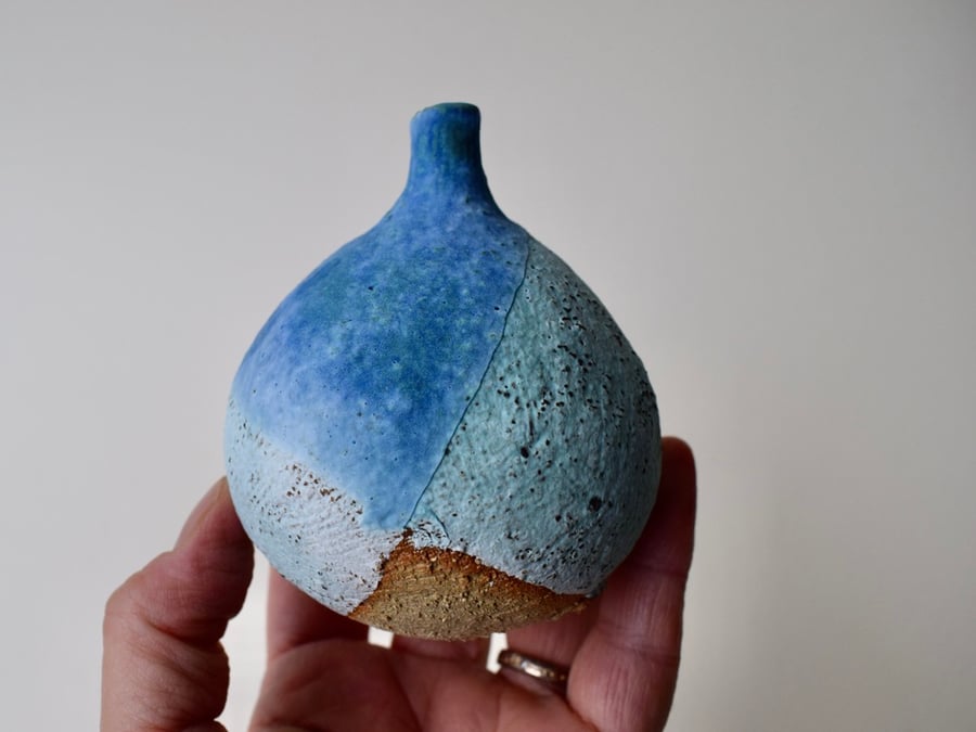 Pebble Bottle with Turquoise Glaze