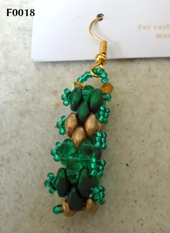 Brickwork-pattern bead earrings (customisable)