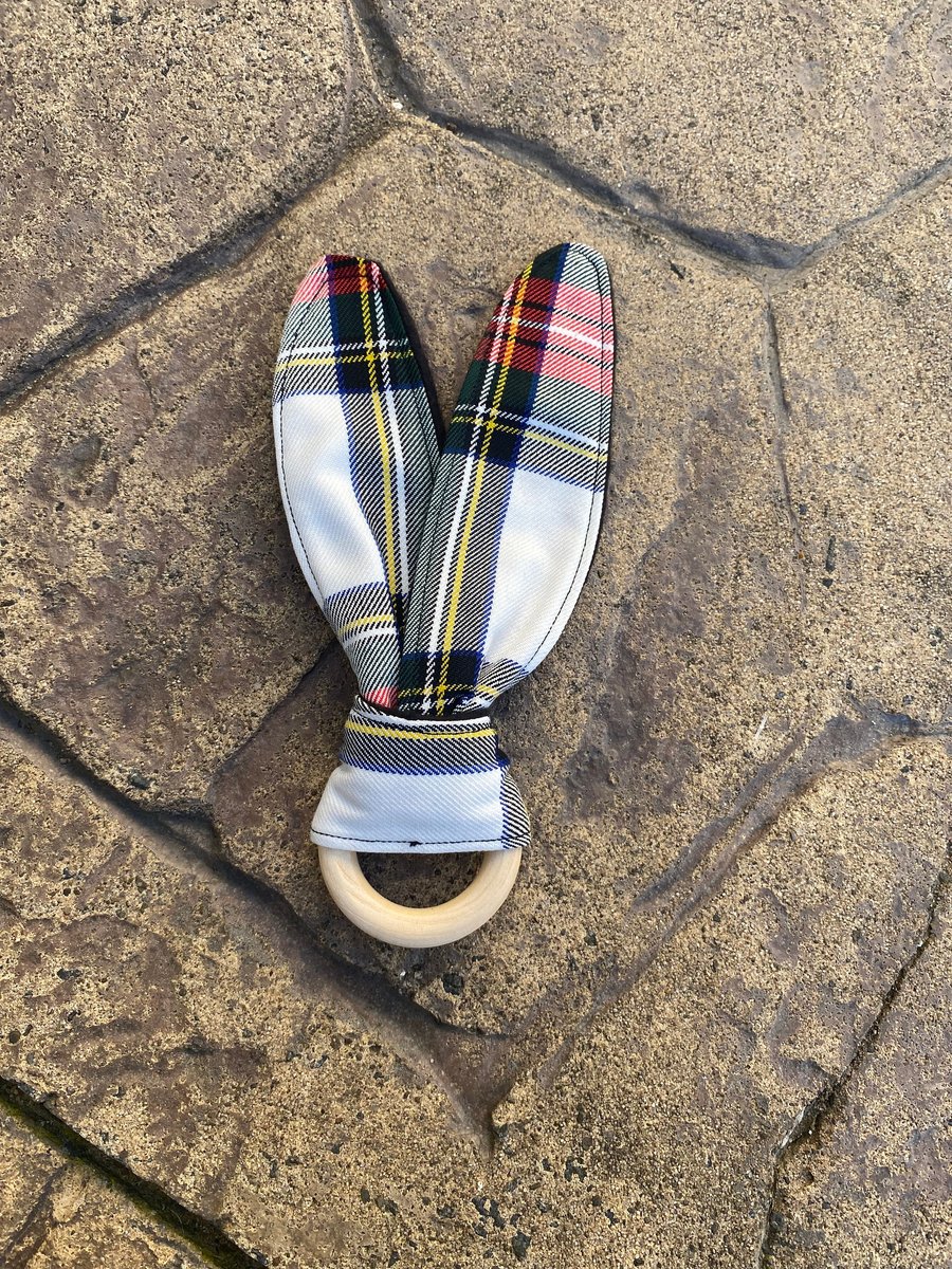 Stewart Dress Tartan Bunny Ears Teether