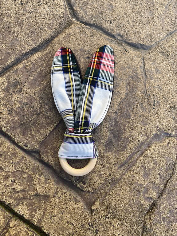 Stewart Dress Tartan Bunny Ears Teether