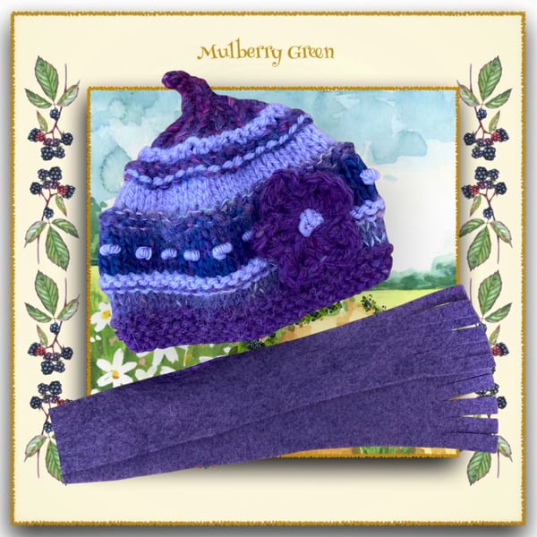 Purple Shades Hat and Scarf Set