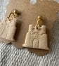 Polymer clay sandcastle dangly studs  - Image 2