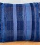 Hand woven 100% wool cushion in a range of brilliant blues