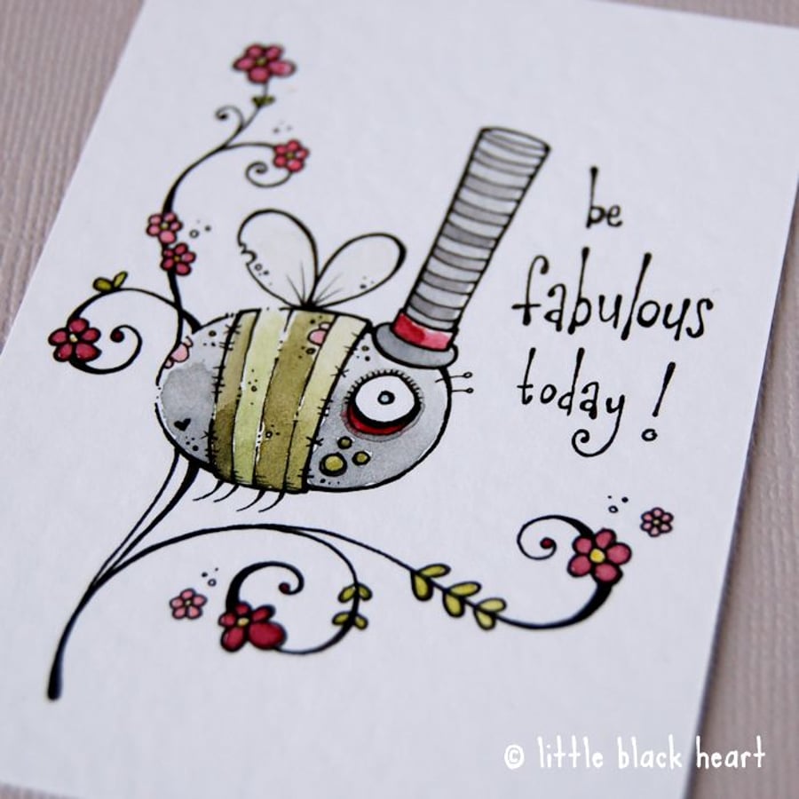 fabulous zombee - original aceo