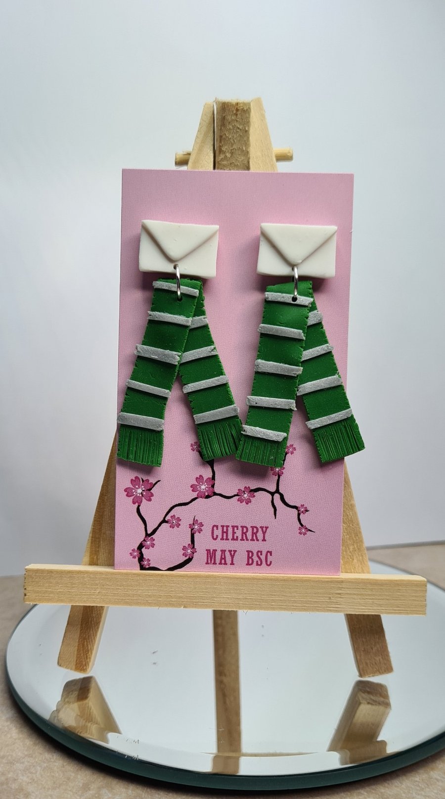 Scarf - Green Dangle earrings