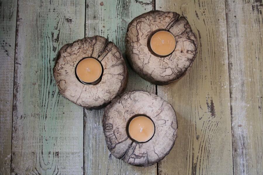 Driftwood Tea light holders,Driftwood Night light holders,Driftwood Tea light x3