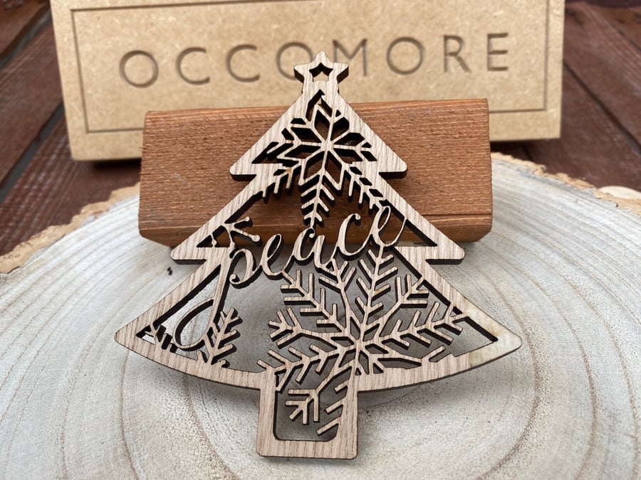 Peace Christmas Xmas Tree Ornament