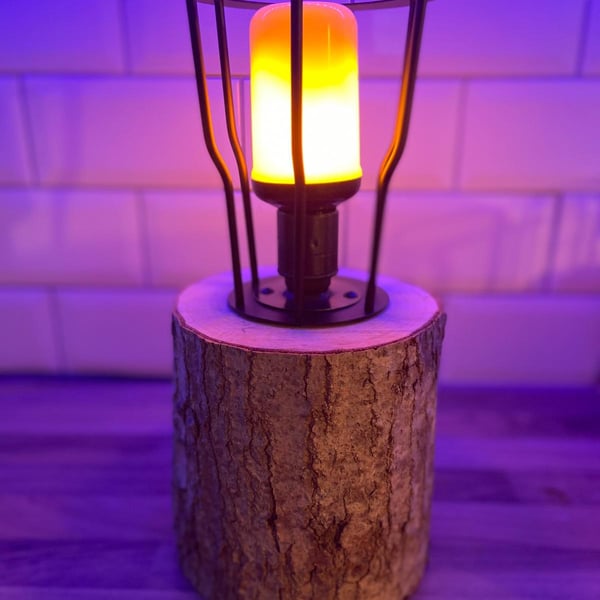 Flame Effect Log Lamp