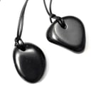 2 x Shungite Pendant Natural Shape Necklace Unique Carbon EMF Protection