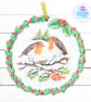 Robin mixed media hanging decoration. Robin ornament. Robin decoration. - Image 3