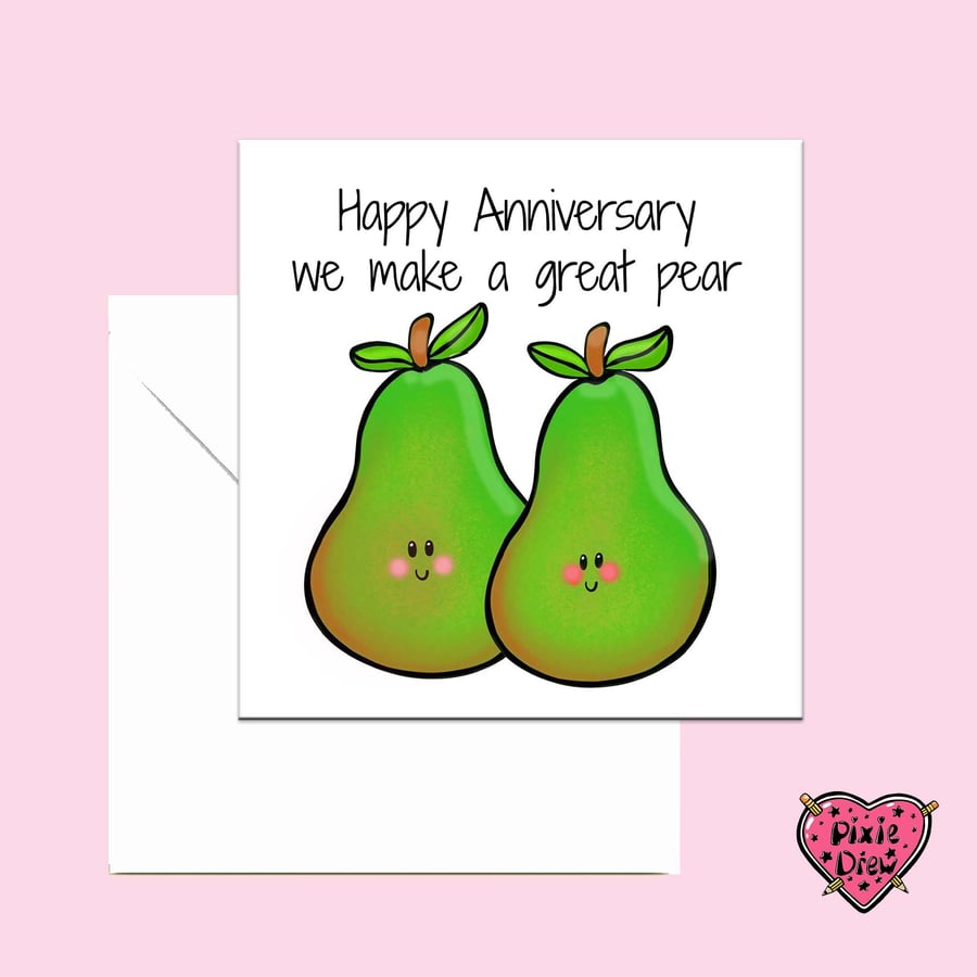 Funny Anniversary card with two pears
