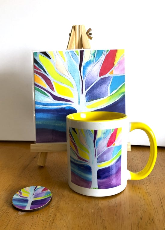 Soft Shades bundle. Mug, greeting card and fridge magnet.