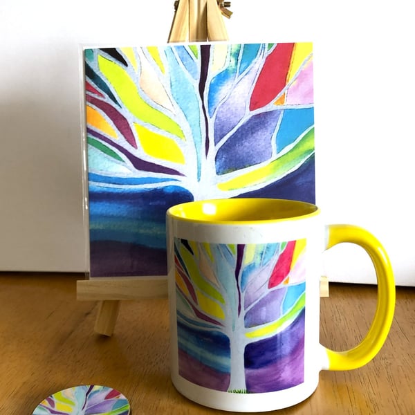 Soft Shades bundle. Mug, greeting card and fridge magnet.