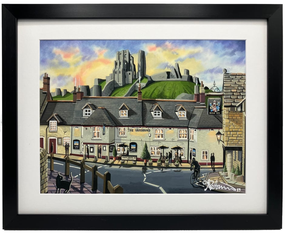 Corfe Castle. Rural Townscape Landmark Framed & Unframed Fine Art Print Gift