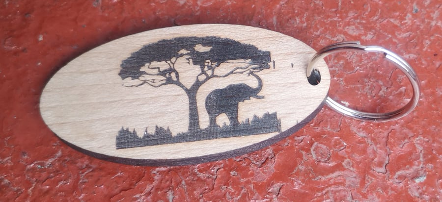 Homemade wooden Elephant keyring (2)