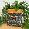 Bee Print Quilted Fabric Reversible Storage Box
