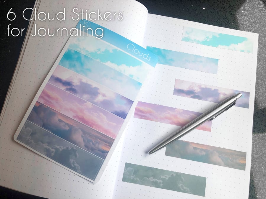 Aesthetic Cloud Stickers for Bullet and Junk Journals