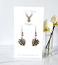 Charm Earrings - Silver Monstera Leaf