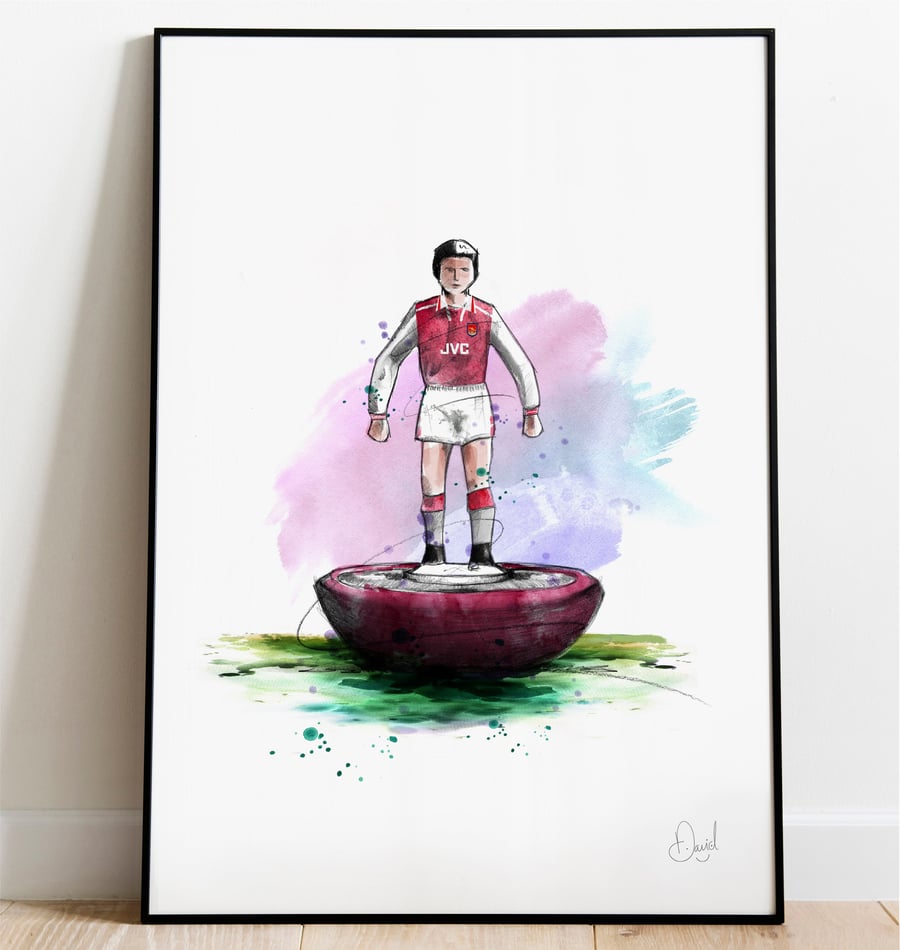 West Ham United Subbuteo Art Print, West Ham Drawing, West Ham Illustration