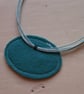 Textile necklace with embroidered seagull. - Image 3