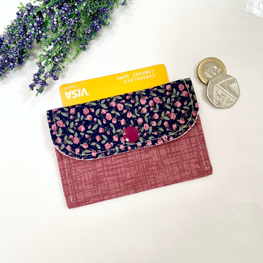 Card Wallet Coin Purse Travel Card Holder Ditsy Floral Flowers