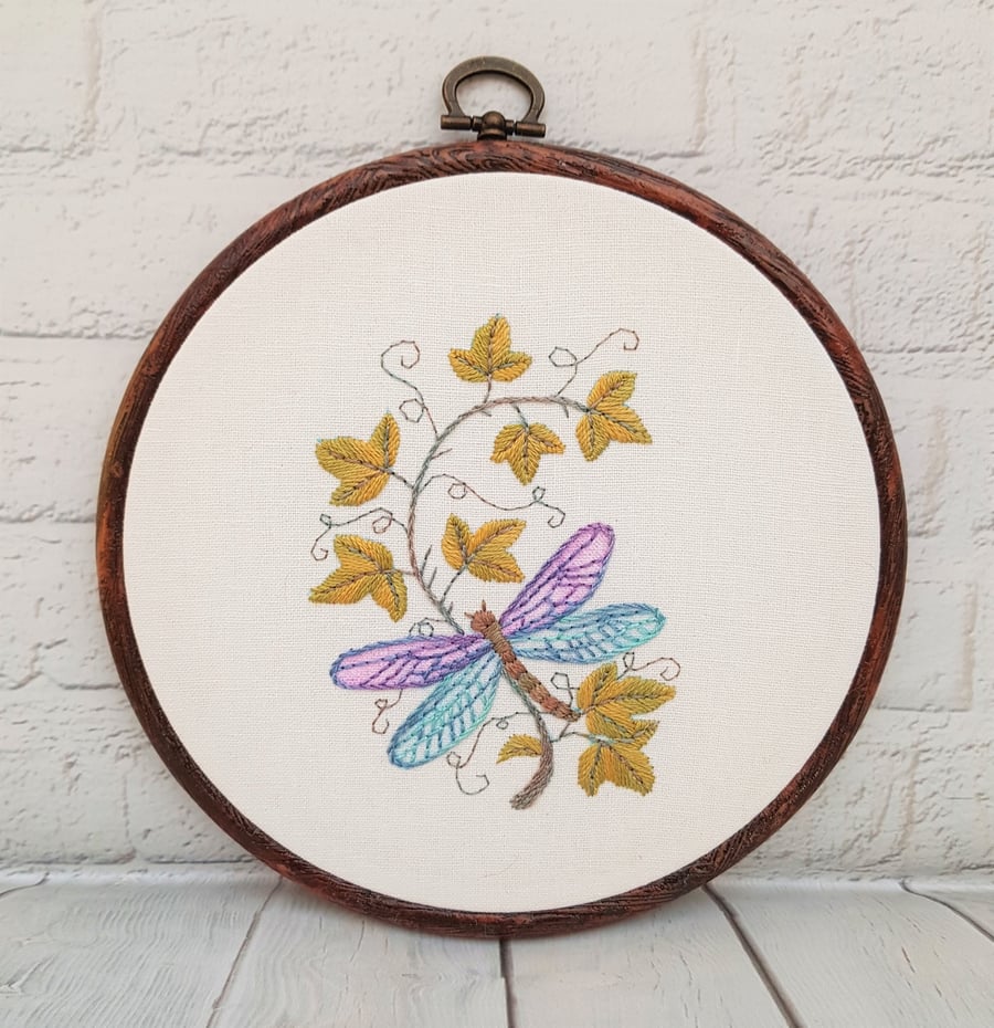 Dragonfly Hand Embroidery Hoop