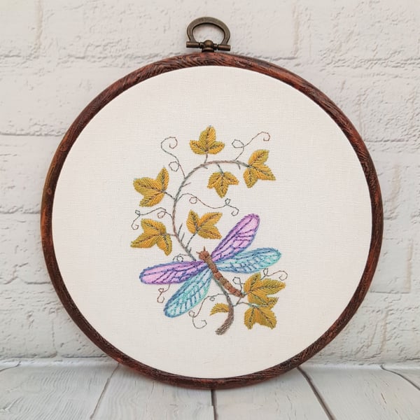 Dragonfly Hand Embroidery Hoop