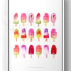 Watercolour Art Print - Fruity Ice Lollies (Family Pack)