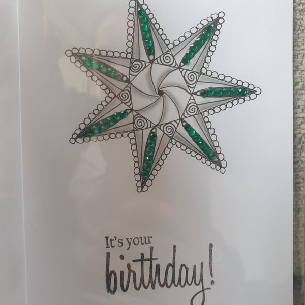 Star hand made birthday card