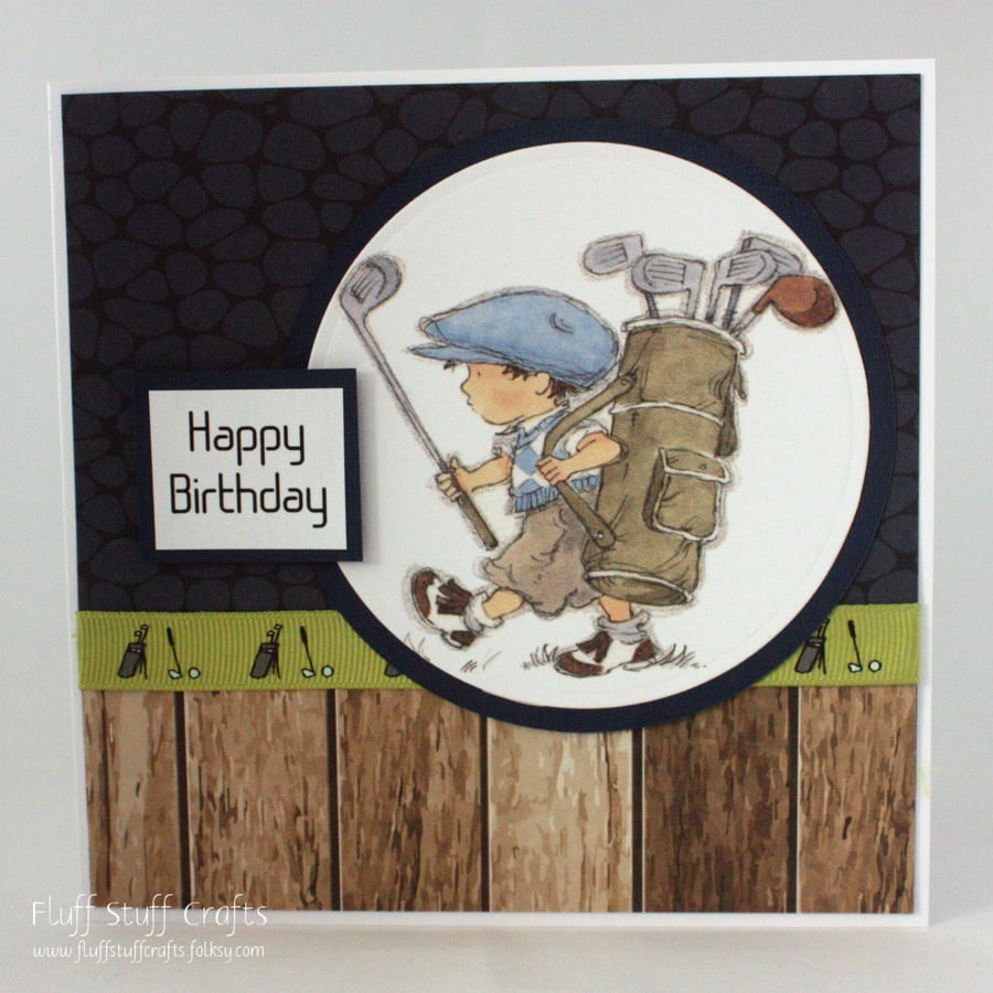 Handmade birthday card - the golfer
