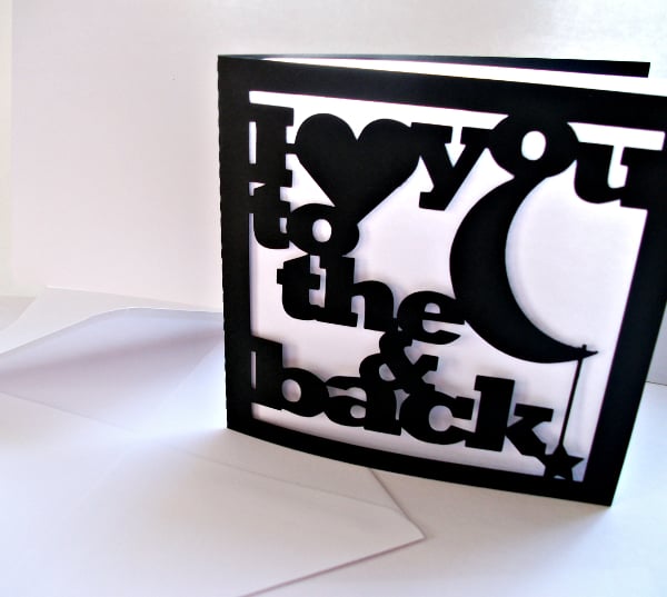 Papercut Valentines, Anniversary Card with Envelope - Choose your Colour