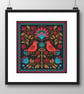 311A - Emberwing Garden, Birds, Flowers cross stitch Pattern DARK (PDF Chart) - Image 3