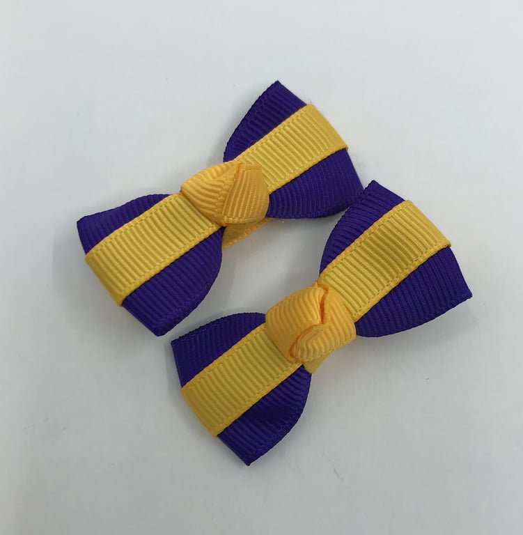 Itty Bitty Purple and Yellow Gold on Clips (pair)
