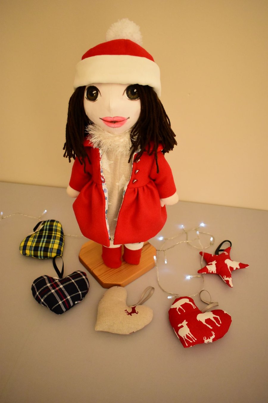 Chistmas Doll with brown hair