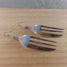 Upcycled Silver Plated Pastry Fork Earrings (SPE062511)