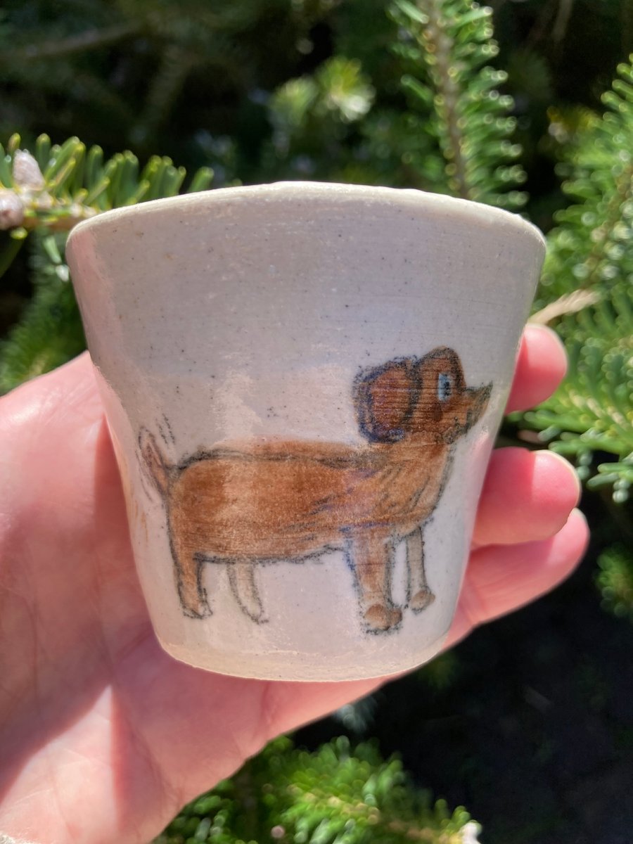 Small cup with dogs and bone