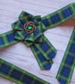 Gordon Tartan Ruffle Rosette Celtic Green Wrist Corsage Prom Ceilidh - Image 2