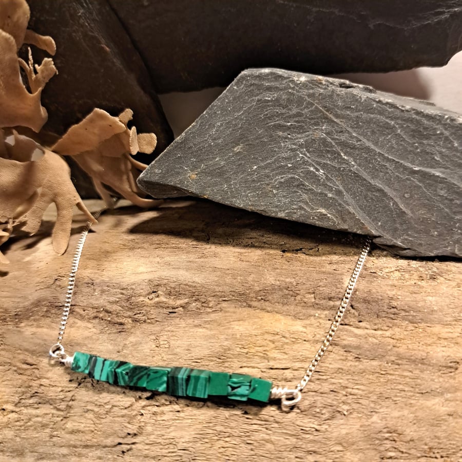 Stone cheap bar necklace