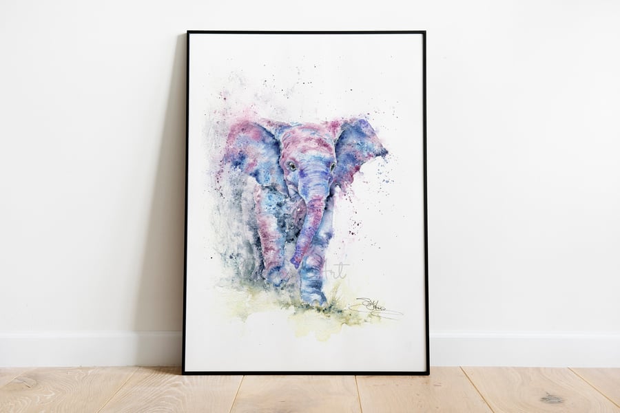 Jumbo, Baby Elephant. A Fine Art Print from an Original Watercolour Painting