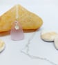 Shell Pink cultered sea glass and sterling silver freeform pendant. - Image 2