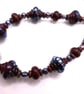 lampwork glass dark red and silver necklace - Image 3