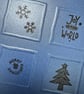  Pack of 4 Christmas Cards on shiny card with festive printed decor, artisan - Image 3
